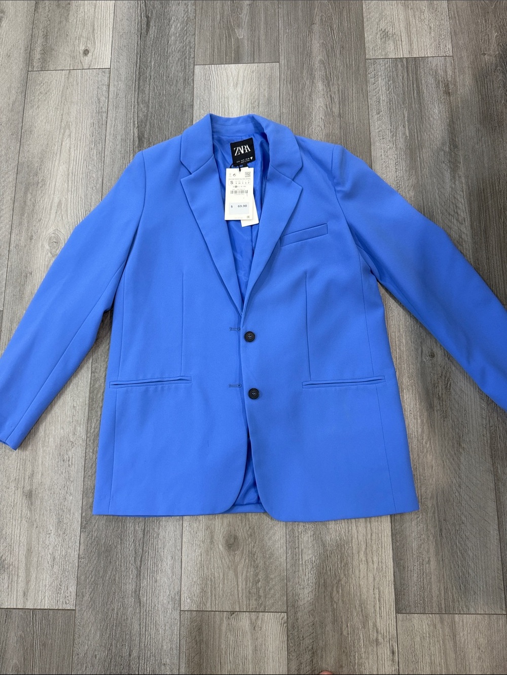 Zara Men’s Bright Blue Single-Breasted Blazer